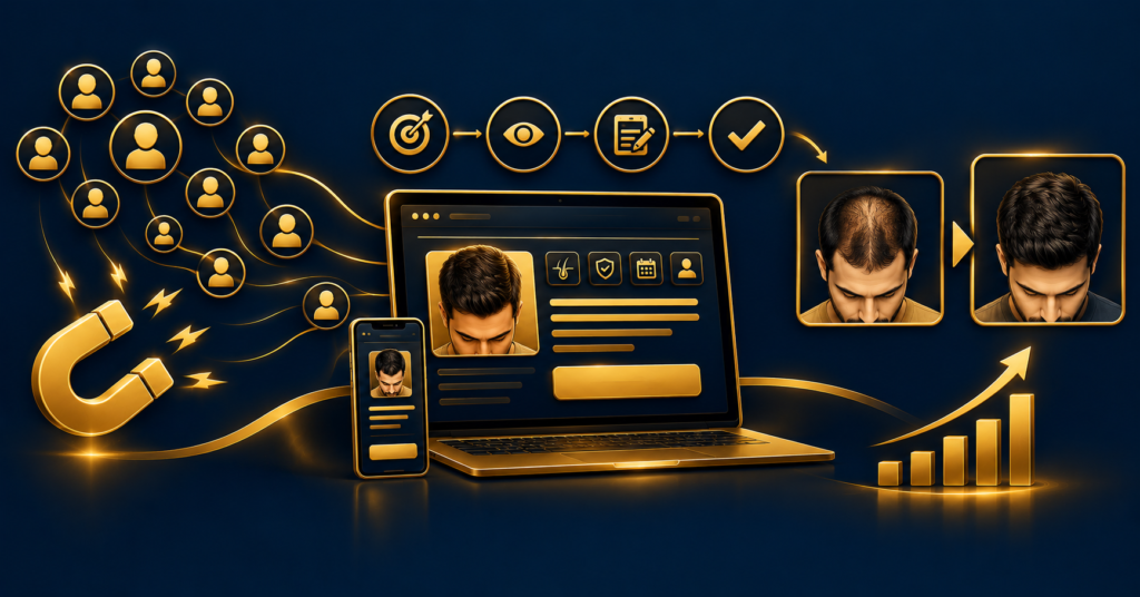 Hair transpalant landing page conversion stretegy